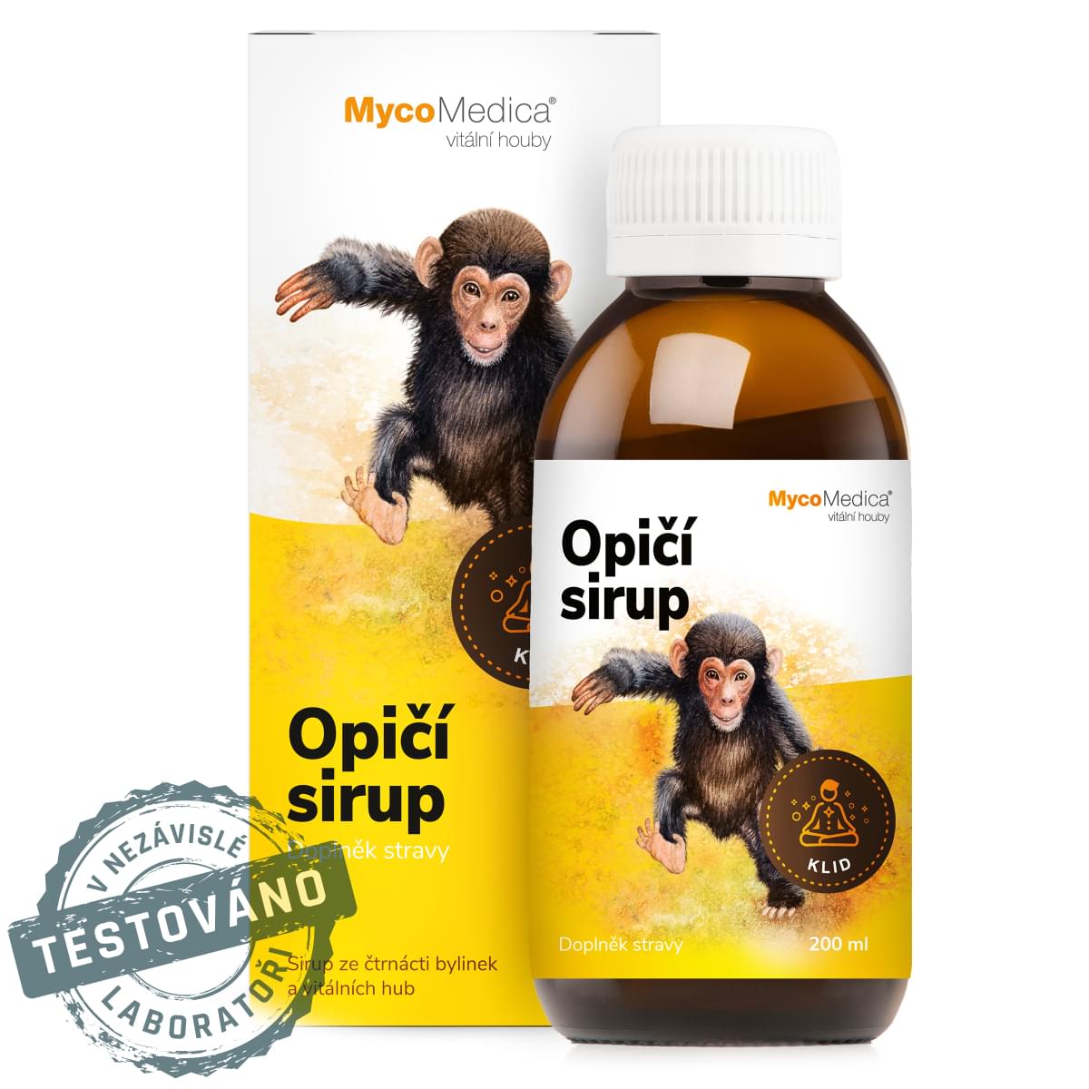 MycoMedica Opičí sirup, Klid, 14 bylinek a vitálních hub, 200 ml